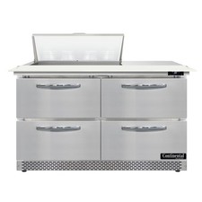 Continental Refrigerator SW48N8C-FB-D 48" Sandwich / Salad Prep Table w/ 4 Dr...