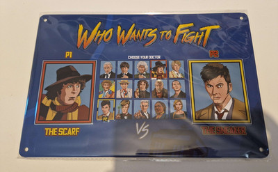 Dr Who - who wants to fight  Blechschild