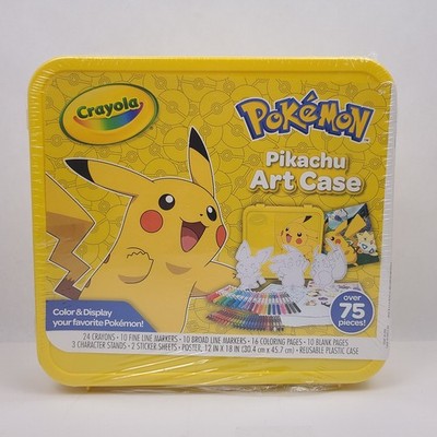 Crayola Pokemon Pikachu Art Case 75 Piece Set Crayons Coloring New Sealed 2022
