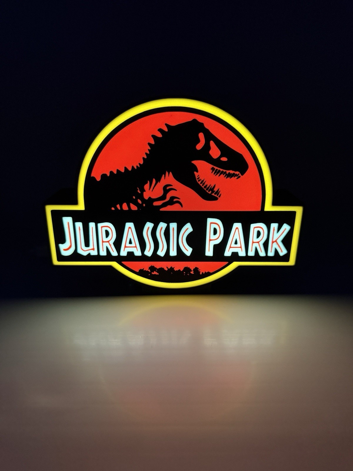 Caja de Luz Parque Jurásico Mundo Novedad Lámpara Noche Resplandor Estante Sala de Cine Usb