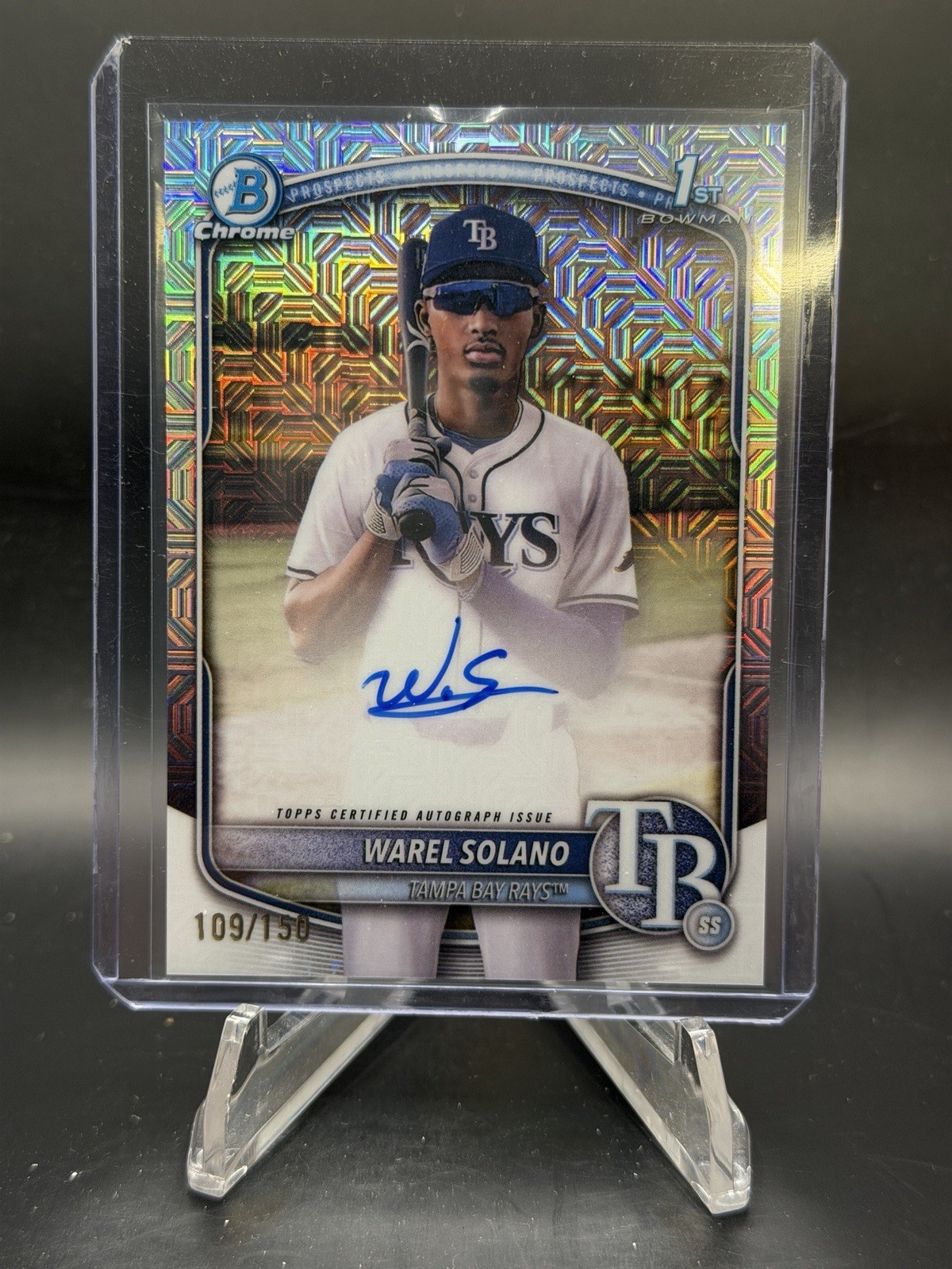 2025 BOWMAN CHROME 1ST WAREL SOLANO HTA CHOICE REFRACTOR AUTO /150 RAYS