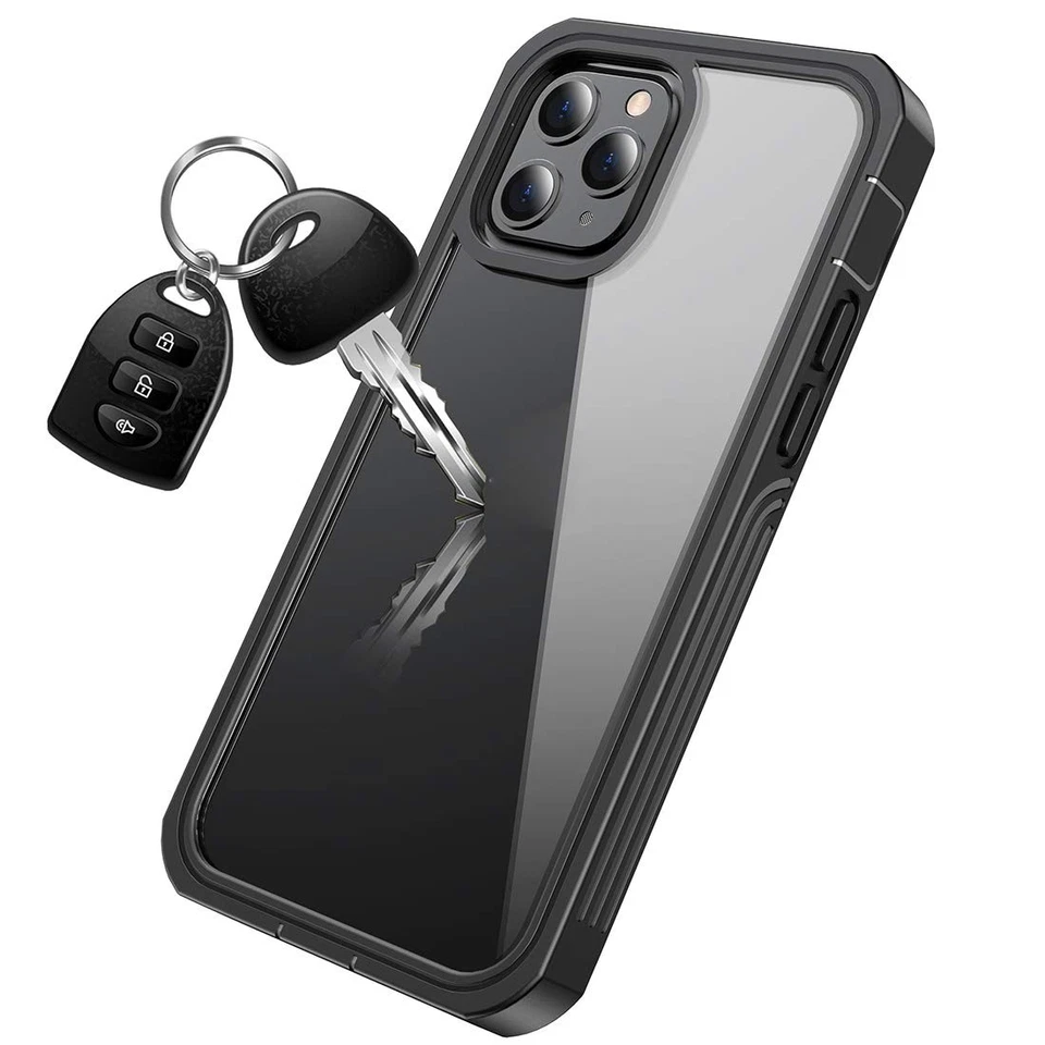 Crusta™ Rugged Tempered Glass Case for iPhone 12 Pro Max - Black - Image 3 of 4