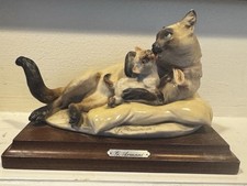 Giuseppe Armani Siamese Cat & Kitten Figurine 1983 Florence Italy Capodimonte N
