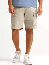 Men's Wrangler 10 in Cargo Shorts w Stretch Aluminum Above Knee Flat Tech Pocket