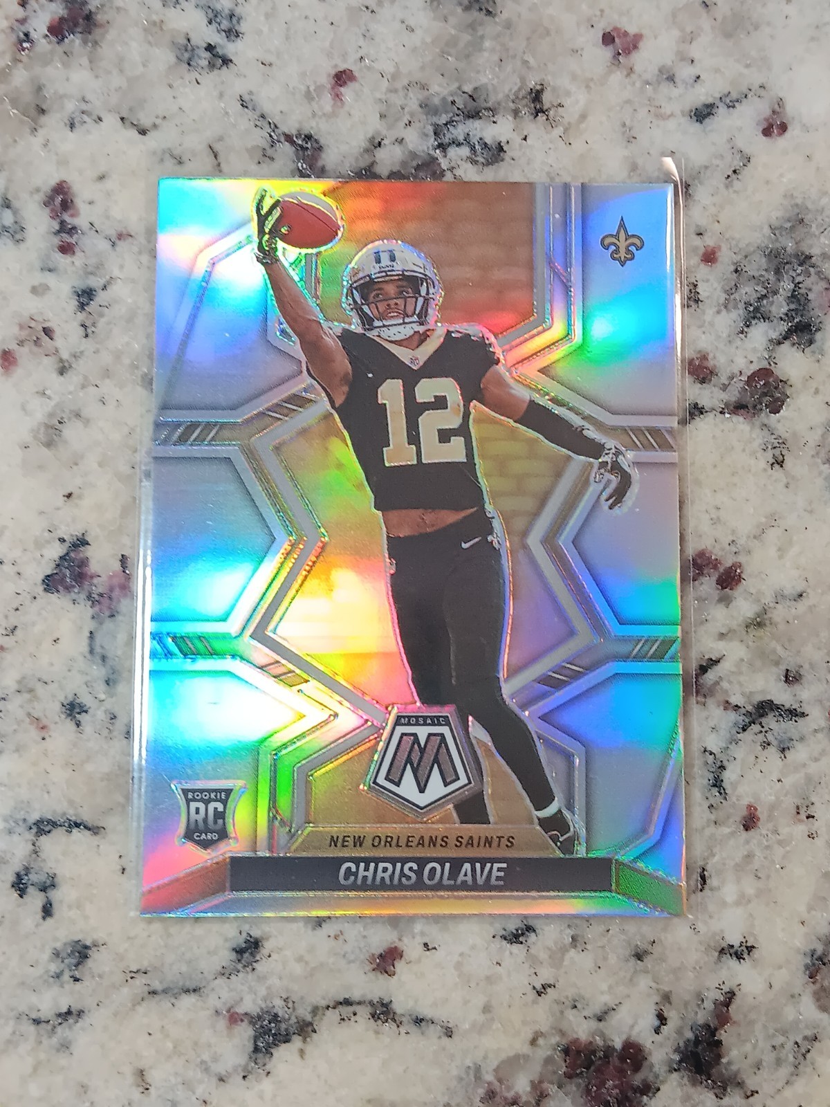 2022 Panini Mosaic #313 Chris Olave Silver Prizm Rookie RC Saints