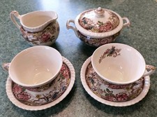 Tea Set 2 JOHNSON BROTHERS Cups And saucers, Creamer  Sugar Bowl