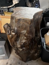 Old Tree Root Wood Stand Stump Stool Side Table Base Nature Carved Art Sculpture