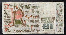 Alte Banknote f&uuml;r Sammler, "IRLAND" - ONE POUND 1984 - GEBRAUCHT !!
