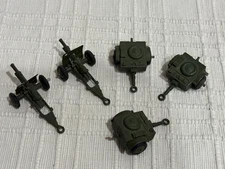Lot of 5  Vintage Dinky Toys #162c Pounder Gun Cannon 162b Ammo Trailer Meccano