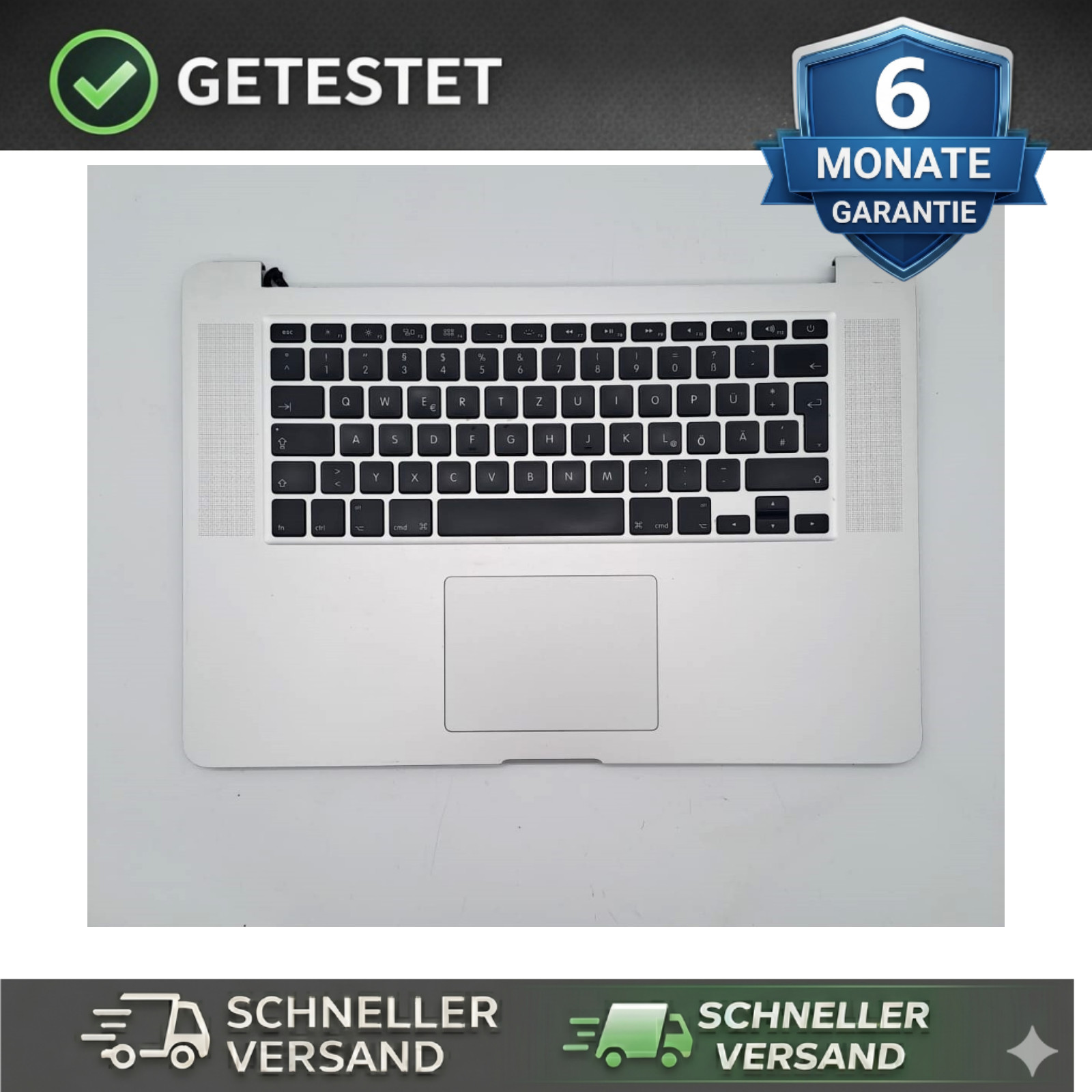 Poggiapolsi e tastiera QWERTZ per MacBook Pro Retina