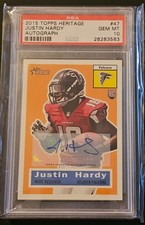 2015 Topps Heritage Justin Hardy RC Autograph PSA 10 #47 - Only One Graded