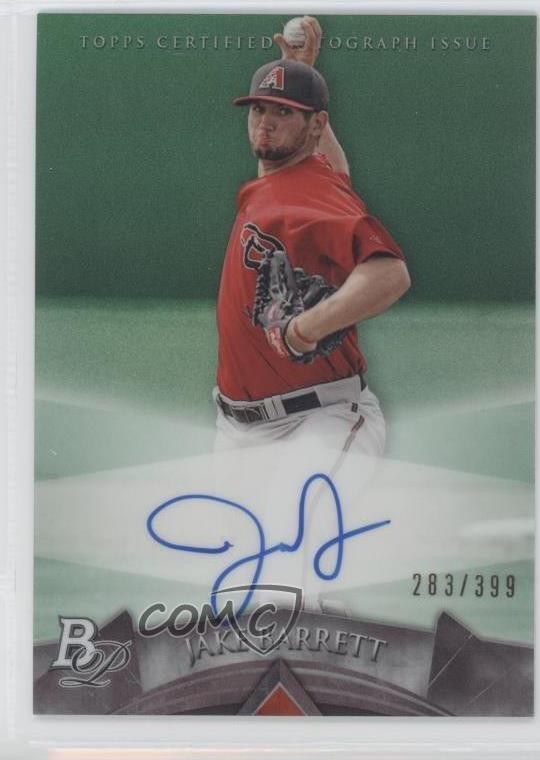 2014 Bowman Platinum Prospects Green Refractor /399 Jake Barrett #AP-JB Auto 0a9