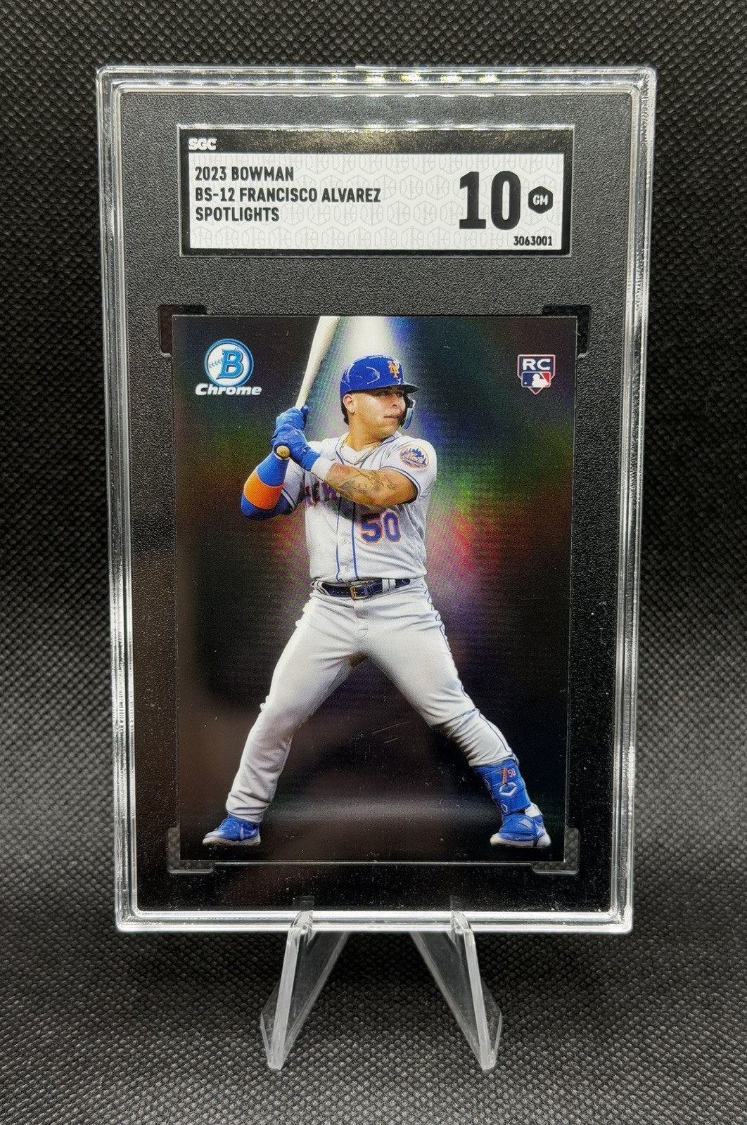 2023 Bowman Chrome BS-12 Francisco Alvarez RC Spotlights Insert SGC 10 NY Mets