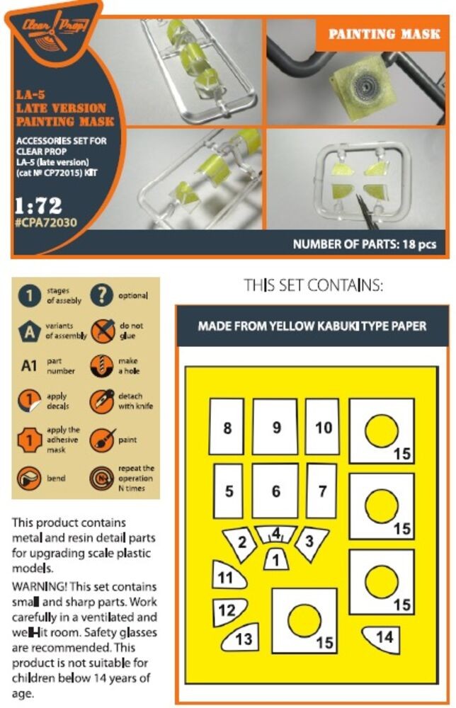 Clear Prop Accessories CPA72030 1:72 La-5 Late Version Masking for CP
