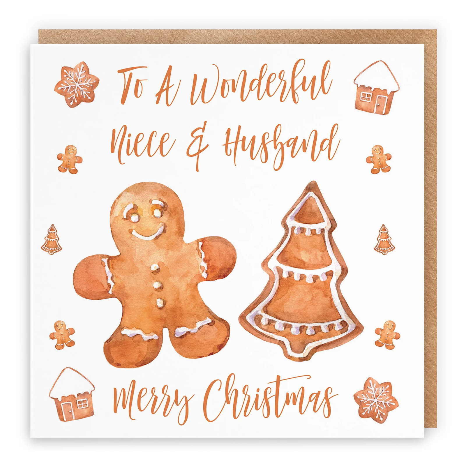 Niece And Husband Christmas Card Gingerbread