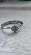 Pt950 Platinum 0.19ct Diamond Cluster Engagement Ring Size Size I