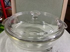 Vintage PYREX 221 D-B Casserole Dish with Lid Clear Glass with Handles