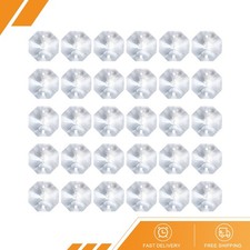 60 x K9 Crystal Octagon Beads 2 Hole 16mm Chandelier Prisms Clear