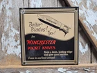 VINTAGE WINCHESTER PORCELAIN SIGN RARE OLD POCKET KNIFE FIREARM GUN AMMUNITION