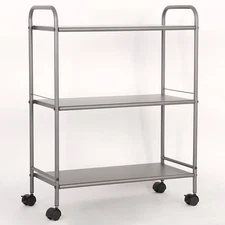 3 Shelf Wide Utility Storage Cart Gray - Room Essentials