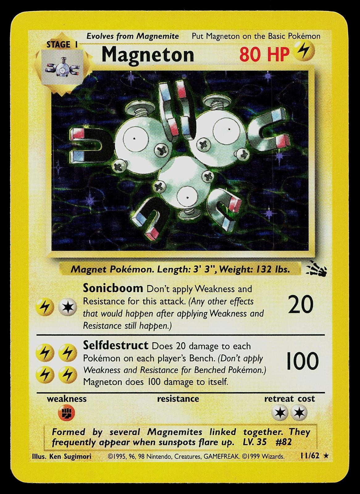 Pokemon Card - Magneton Fossil 11/62 Holo Rare