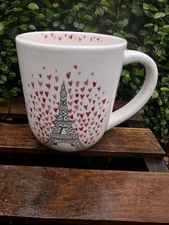 Sur La Table Paris Eiffel Tower Heart Mug White Romantic Coffee Cup