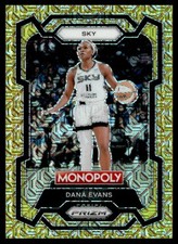 2024 Panini Prizm Monopoly WNBA #55 Dana Evans Gold Millionaire Shimmer #/500