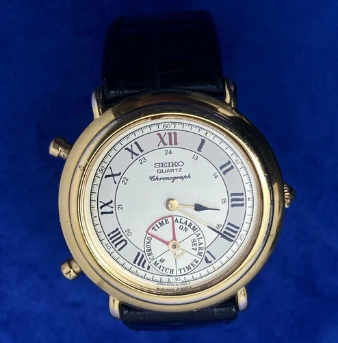 VTG Seiko Chronograph 8M25 6009 Mens Dancing Hands Watch Rare Works 1989 READ