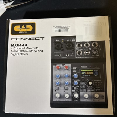 MXU4-FX 4 Channel Mixer with USB Interface and Digital Effects , Black