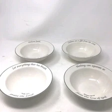 Set of 3Feed On The Word Bowls Soup.  Cereal Religious Bible Scripture 7.125"