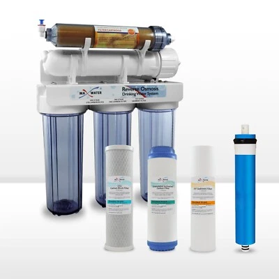 Max Water 5 stage 100GPD Reef Aquarium RO DI Reverse Osmosis Water Filter System