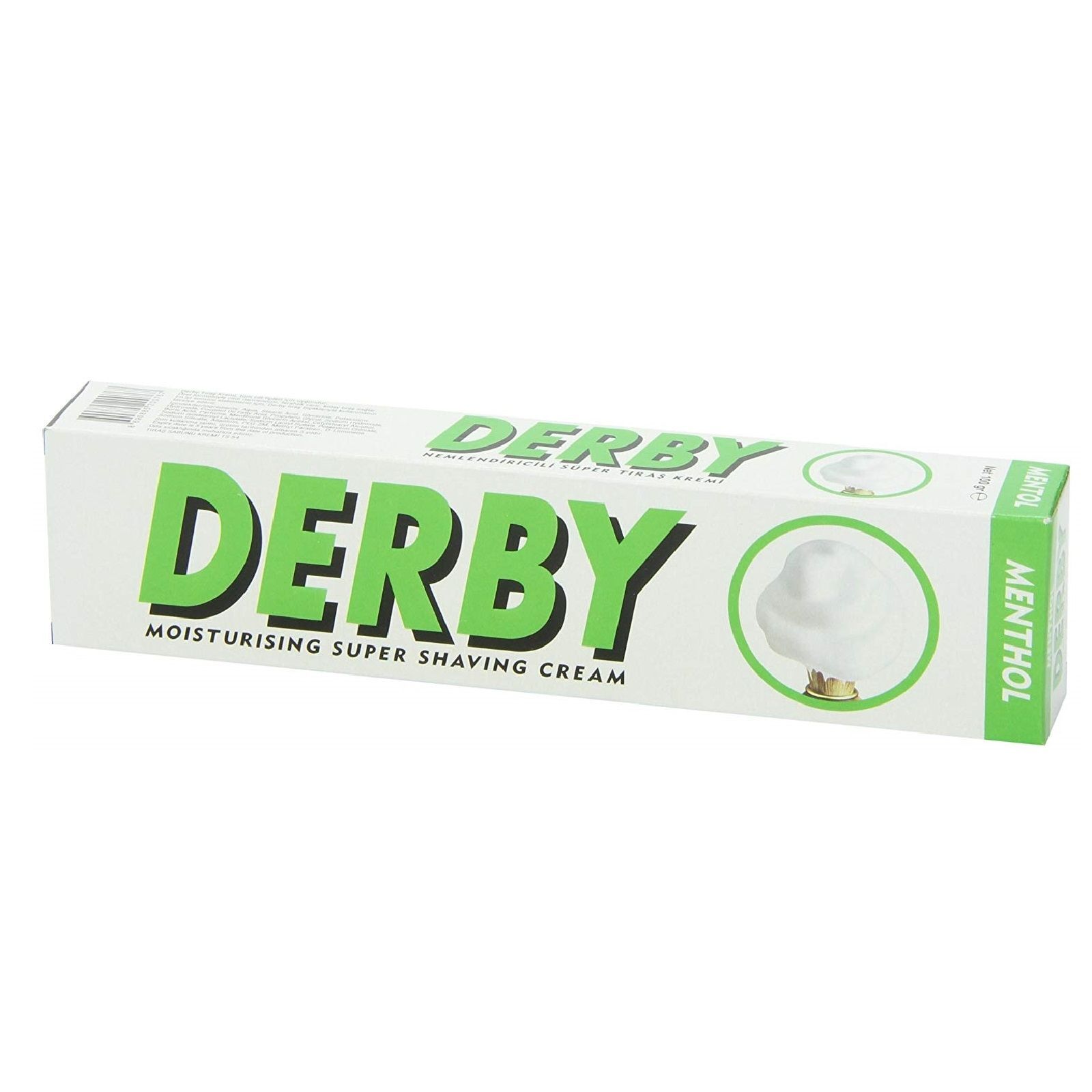 NEW DERBY MOISTURISING SHAVING CREAM 100g Lemon Menthol Shave Lather