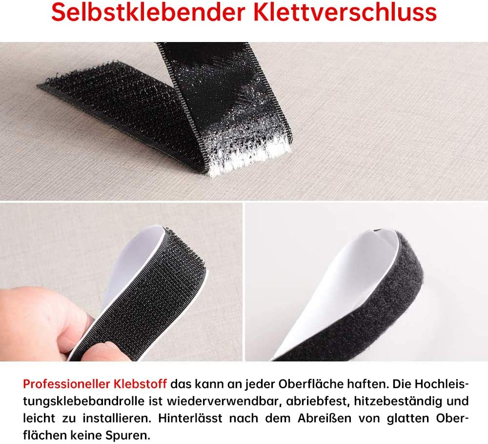 Klettband Selbstklebend 20mm - 10m Extra Stark