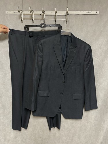 Sean John Suit Men 42L Blue Gray Chameleon 2B Purple Label Pants 37X30.5 Luxury