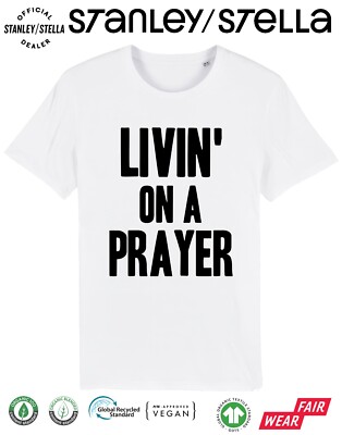Livin On A Prayer Herren T-Shirt Disco Kostüm 80er Jahre Party Wochenende Damen Rock
