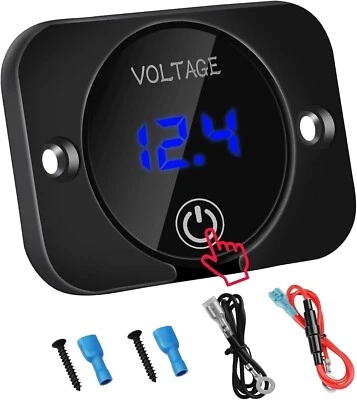 LINKSTYLE Battery Voltage Gauge, DC 24V 12V Volt Meter, Digital Display Voltage Meter 12V,