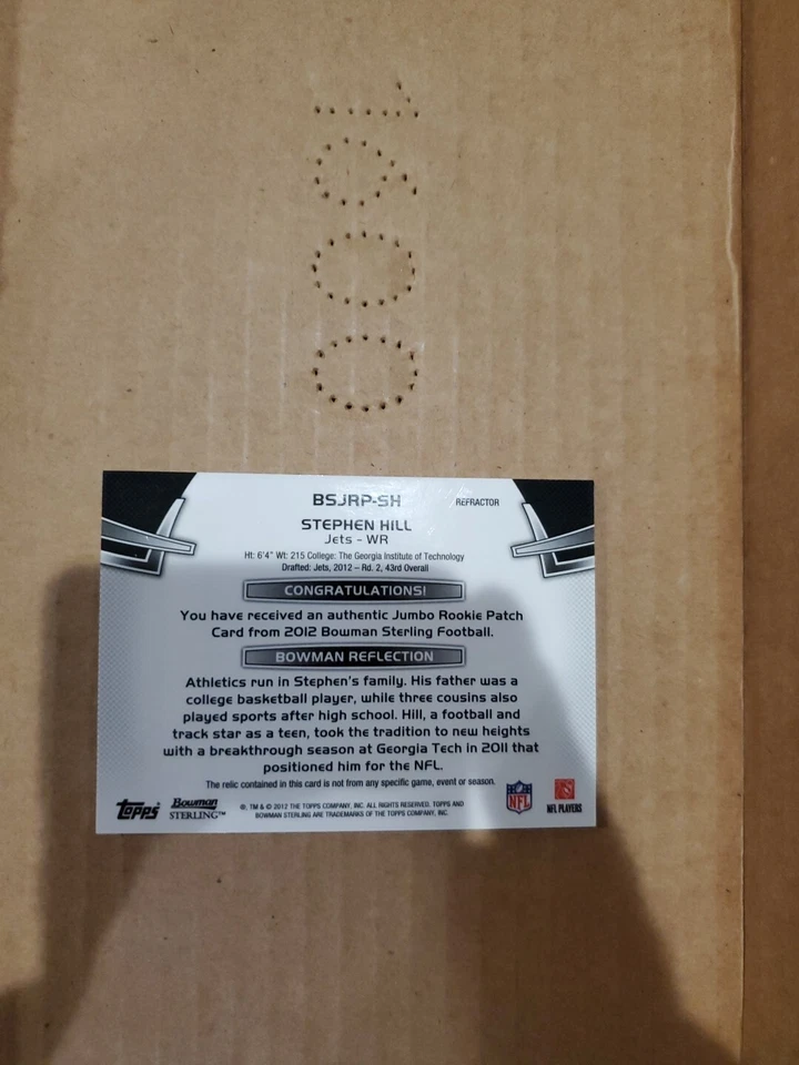 2012 TOPPS STERLING STEPHEN HILL JETS ROOKIE JERSEY REFRACTOR SERIAL /45 !!! - Image 2 of 2