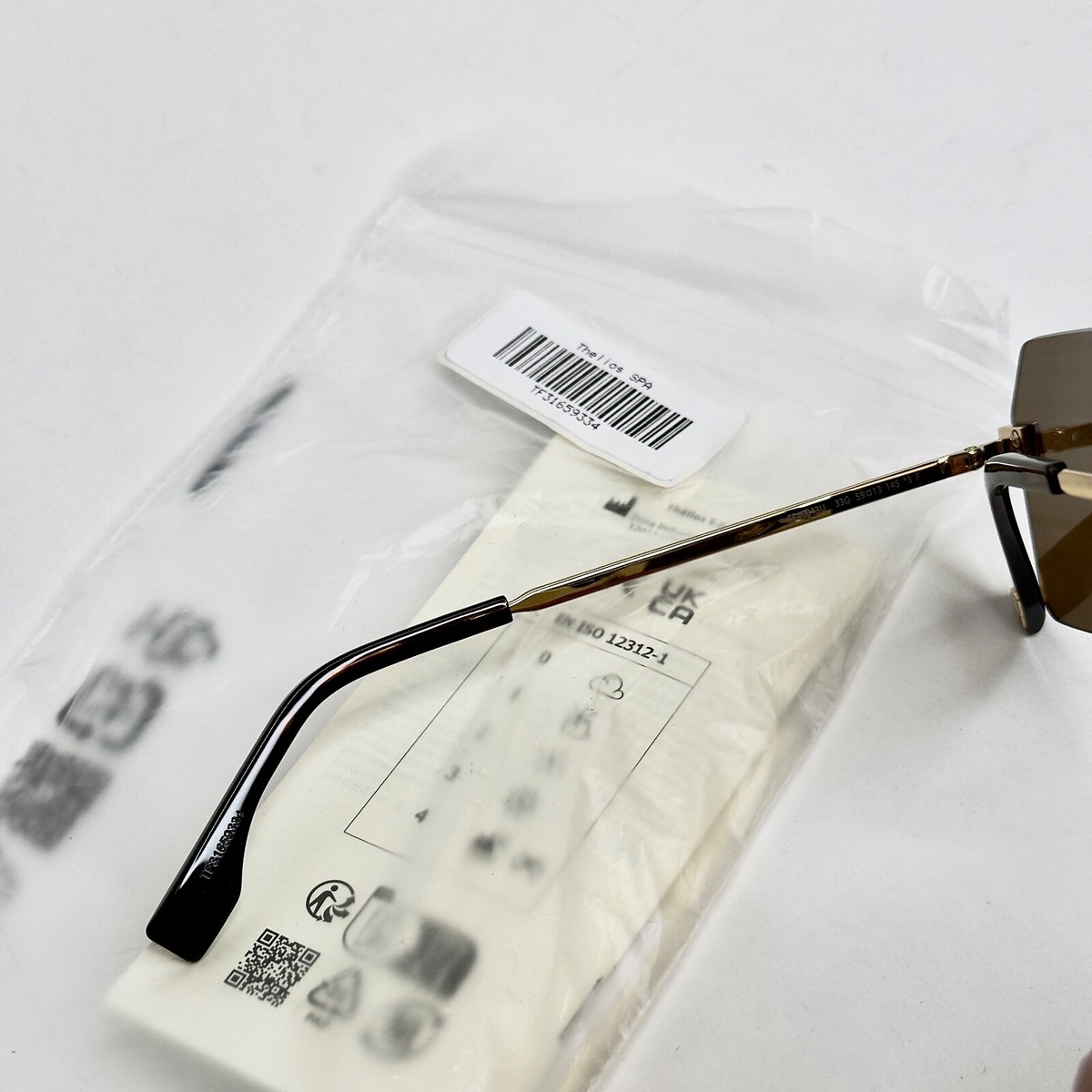 FENDI FS SKY 40043 Gold Brown FF Mirrored Print Unisex Sunglasses