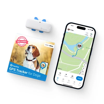Tractive DOG 4 | Hunde GPS & Health Tracker | Weiß | Generalüberholt - Bild 1 von 4