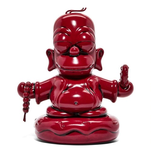 The Simpsons Red Vermilion Homer Buddha 7" Vinyl Figure by Kidrobot NEW Sealed - Picture 7 of 14