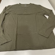 True Classic Military Green Long Sleeve Henley XL