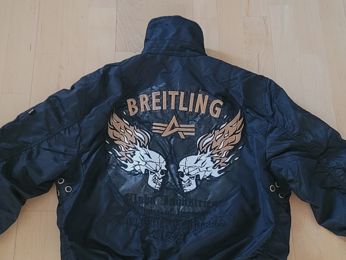 GENUINE BREITLING BLACK ALPHA INDUSTRIES. INC JACKET (M GENUINE BREITLING BLACK ALPHA INDUSTRIES. INC JACKET (M