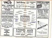 1965 1966 Rotherham   v  Crystal Palace SIGNED BY STEVE KEMBER  PAUL CUTLER