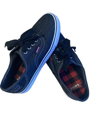 LEVI S Women s Shoes Sneakers Size 8.5 Canvas Denim Athletic Black Lace Up