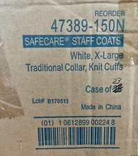 x23 Staff Coats 47389-150N White XL Traditional Collar Knit Cuffs Disposable Lab