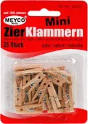 Meyco - Mini  Zier Klammern  Holz 25 Stück