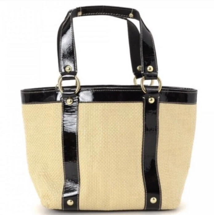 Paja Coach Soho, ribete de charol negro Foto 3 de 4