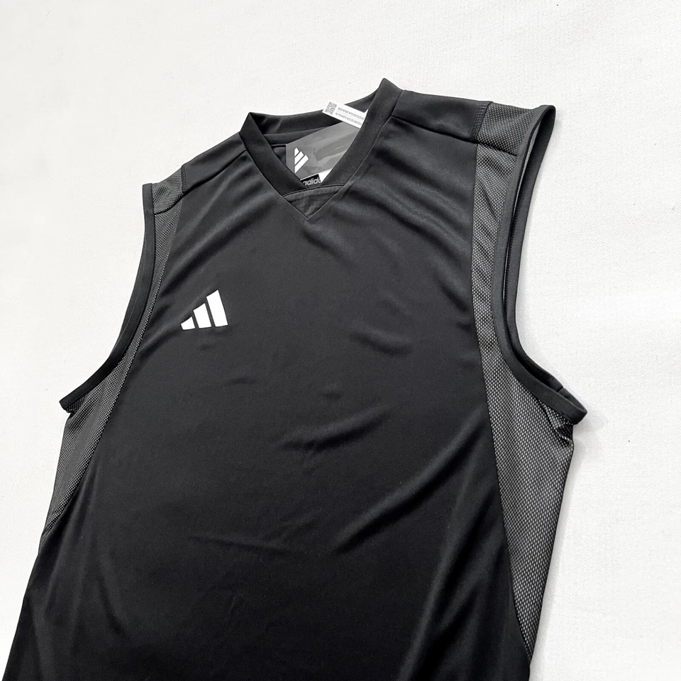 $50 NWT Men's ADIDAS Tiro 23 Black Sleeveless Training Jersey Tank Top Tee Shirt - Image 3 of 4