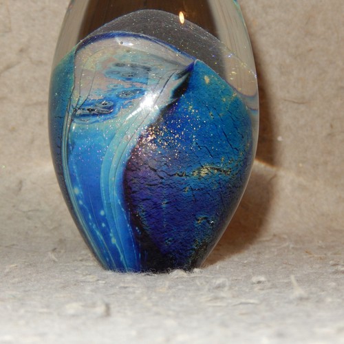 EICKHOLT Large 1993 Signed Art Glass Paperweight Egg Studio Dichroic Glitter - Picture 5 of 14