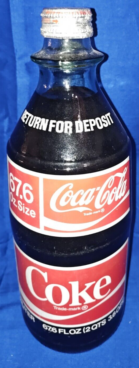 VINTAGE 2 LITER COKE COCA-COLA BOTTLE FULL & SEALED 1970's ERA